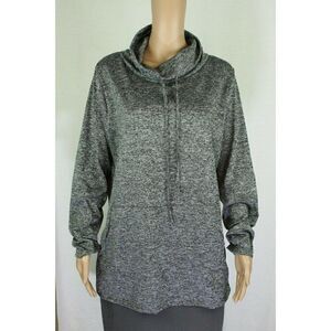Athleisure Womens Top Gray Cowl Neck Lightweight XXL